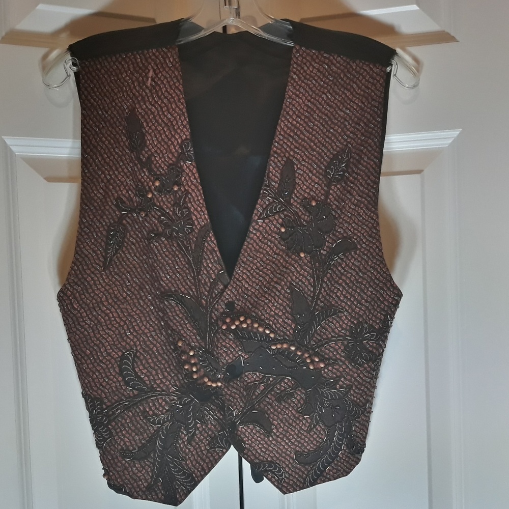Ann Tjian For Kenar Beautiful Beaded Floral Vest